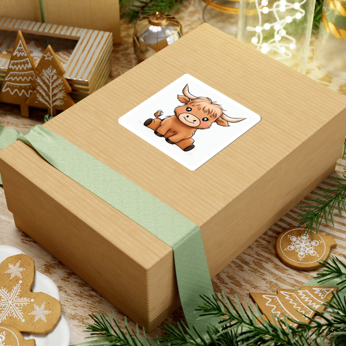 Cute Highland Cow Kiss-Cut Stickers - Perfect for Laptops, Journals, and Gifts