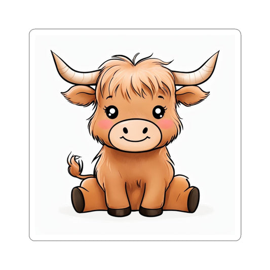 Cute Highland Cow Kiss-Cut Stickers - Perfect for Laptops, Journals, and Gifts